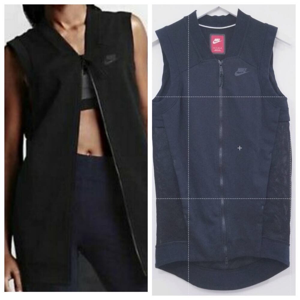 Nike Black Mesh Vest Full Zip Up